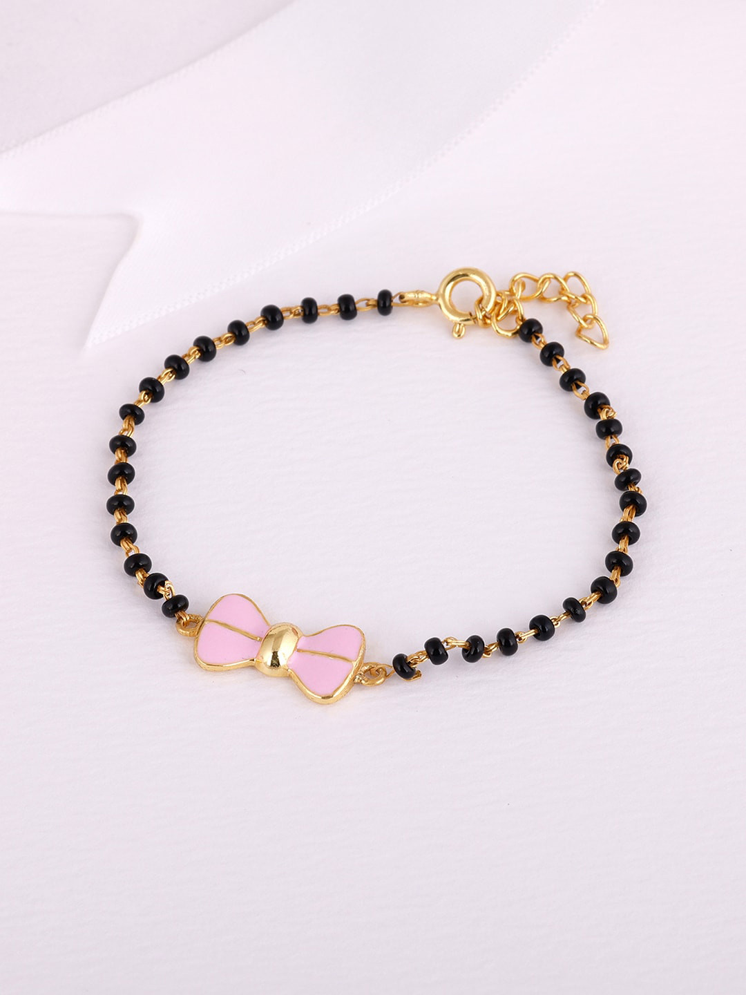 GIVA Girls Gold-Toned & Black Sterling Silver Gold-Plated Link Bracelet