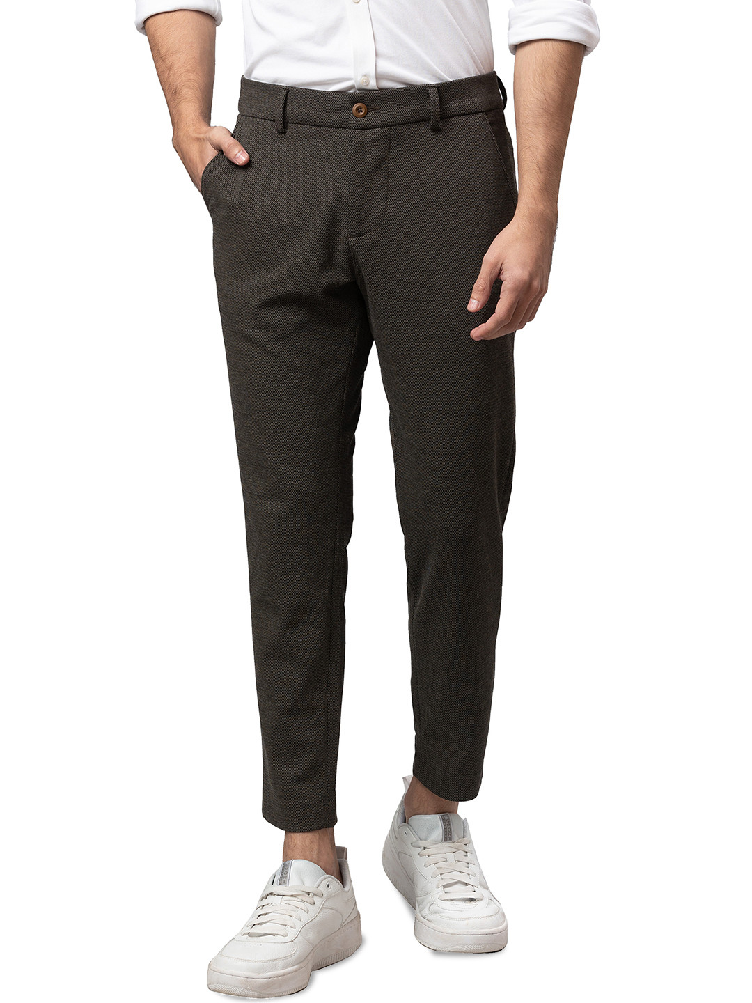 Being Human Men Cropped Mid Rise Trousers