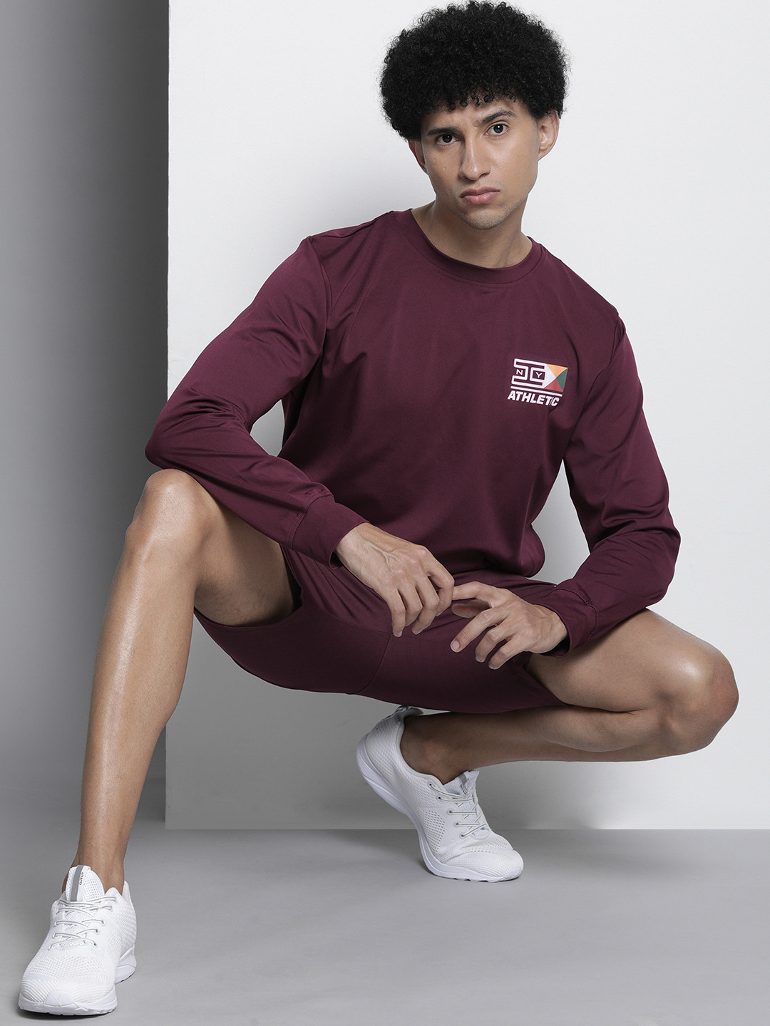 The Indian Garage Co Men Crew Neck Sweatshirt & Shorts Co-Ord Set