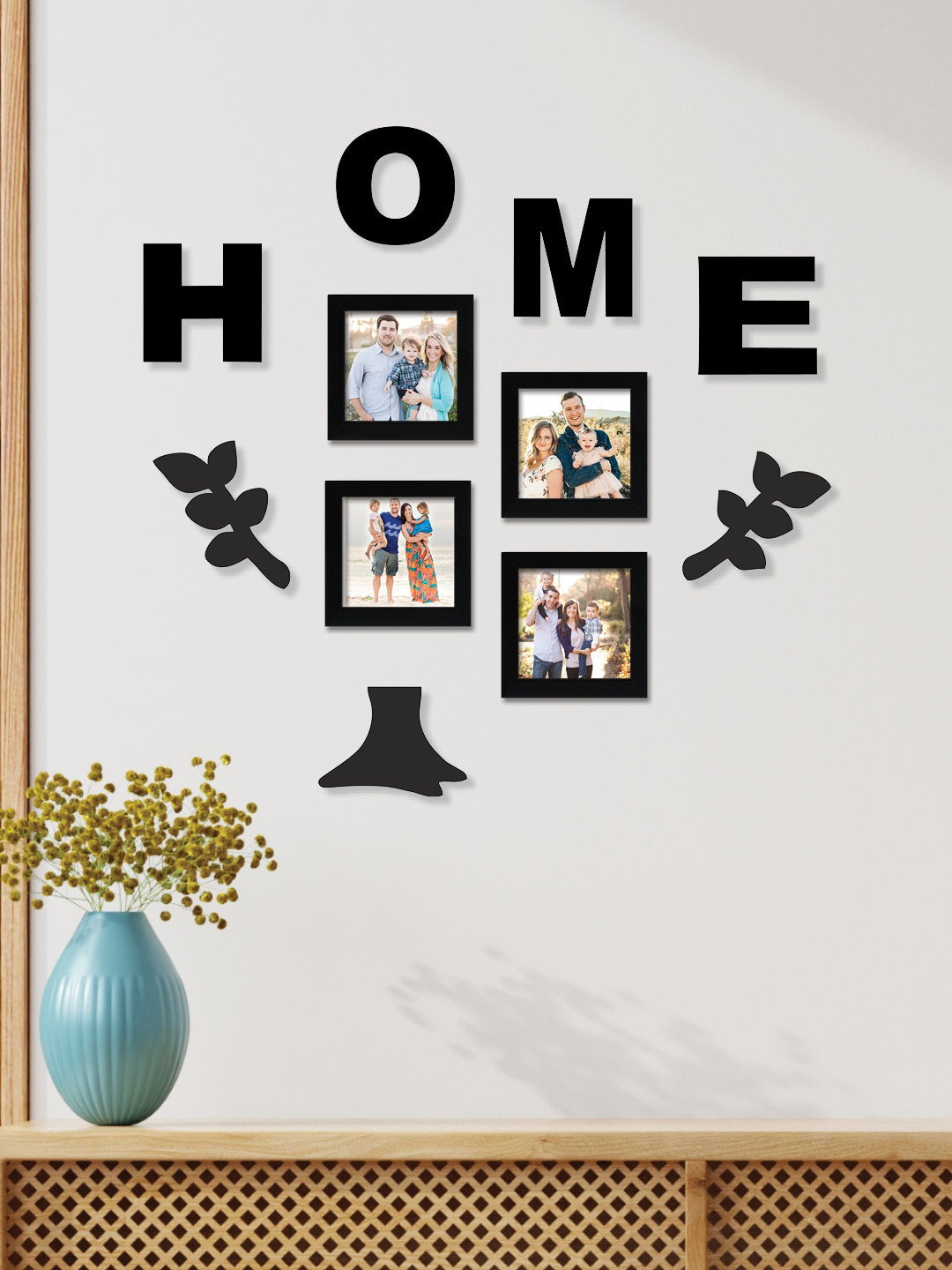 RANDOM Set Of 4 Black Solid Photo Frames