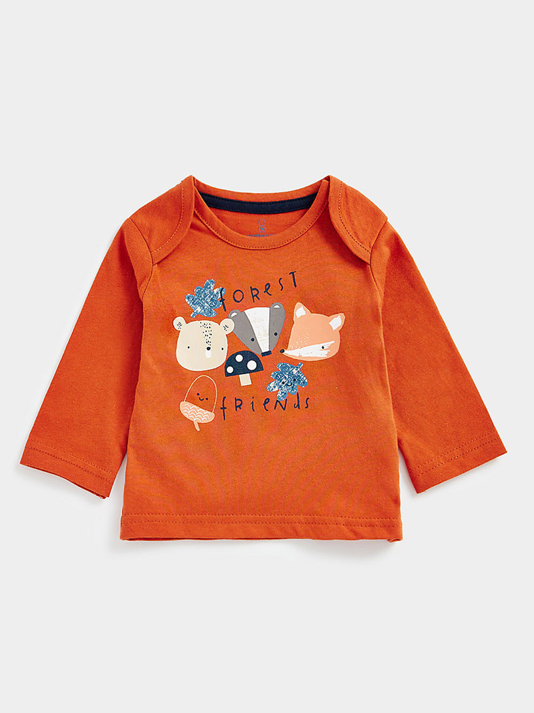 mothercare Boys Maroon Printed Pure Cotton T-shirt