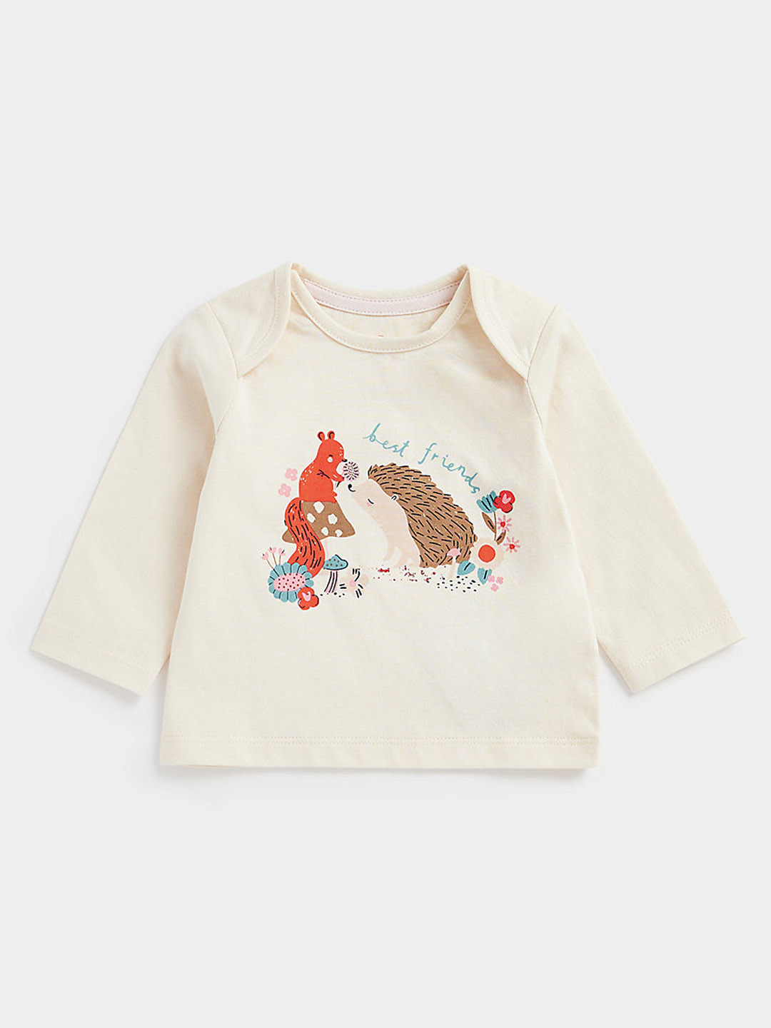 mothercare Unisex Kids Typography Print Envelope Neck Knitted Pure Cotton T-shirt