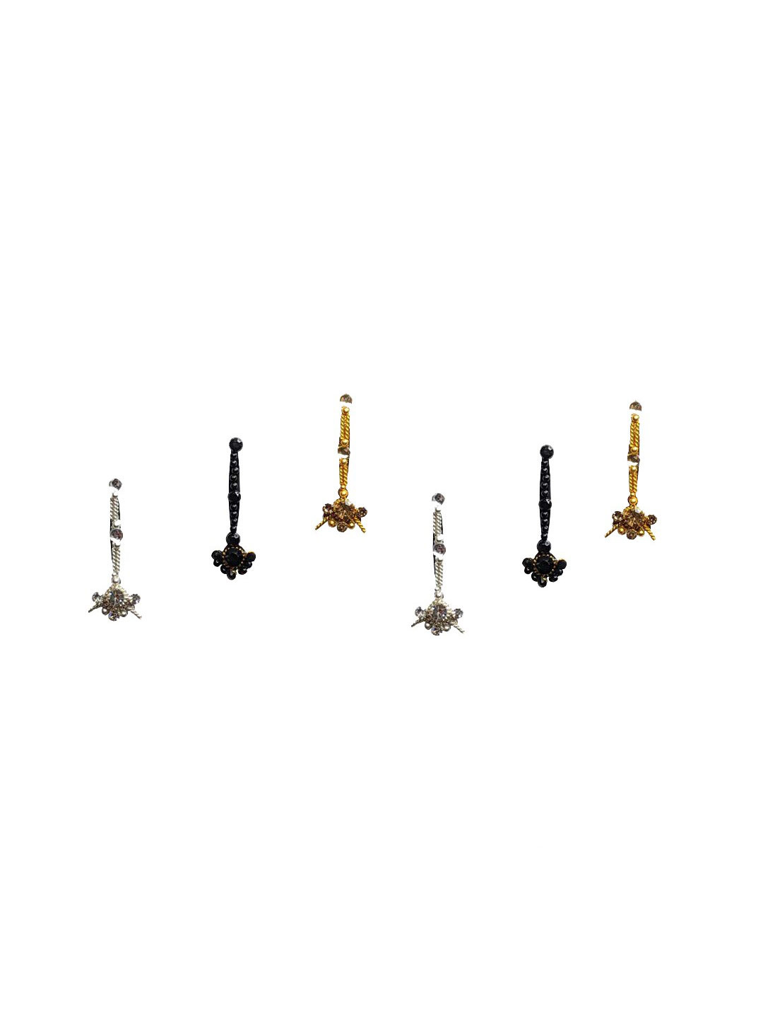 Comet Busters Set of 6 Stone-Studded Designer Bindis - Multicoloured