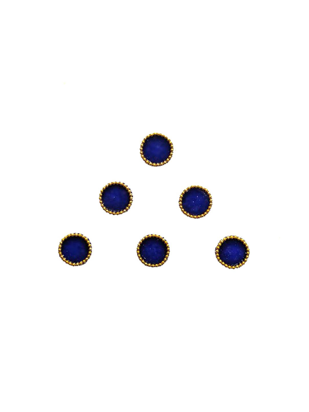 Comet Busters Set of 6 Designer Circular Bindis - Navy Blue
