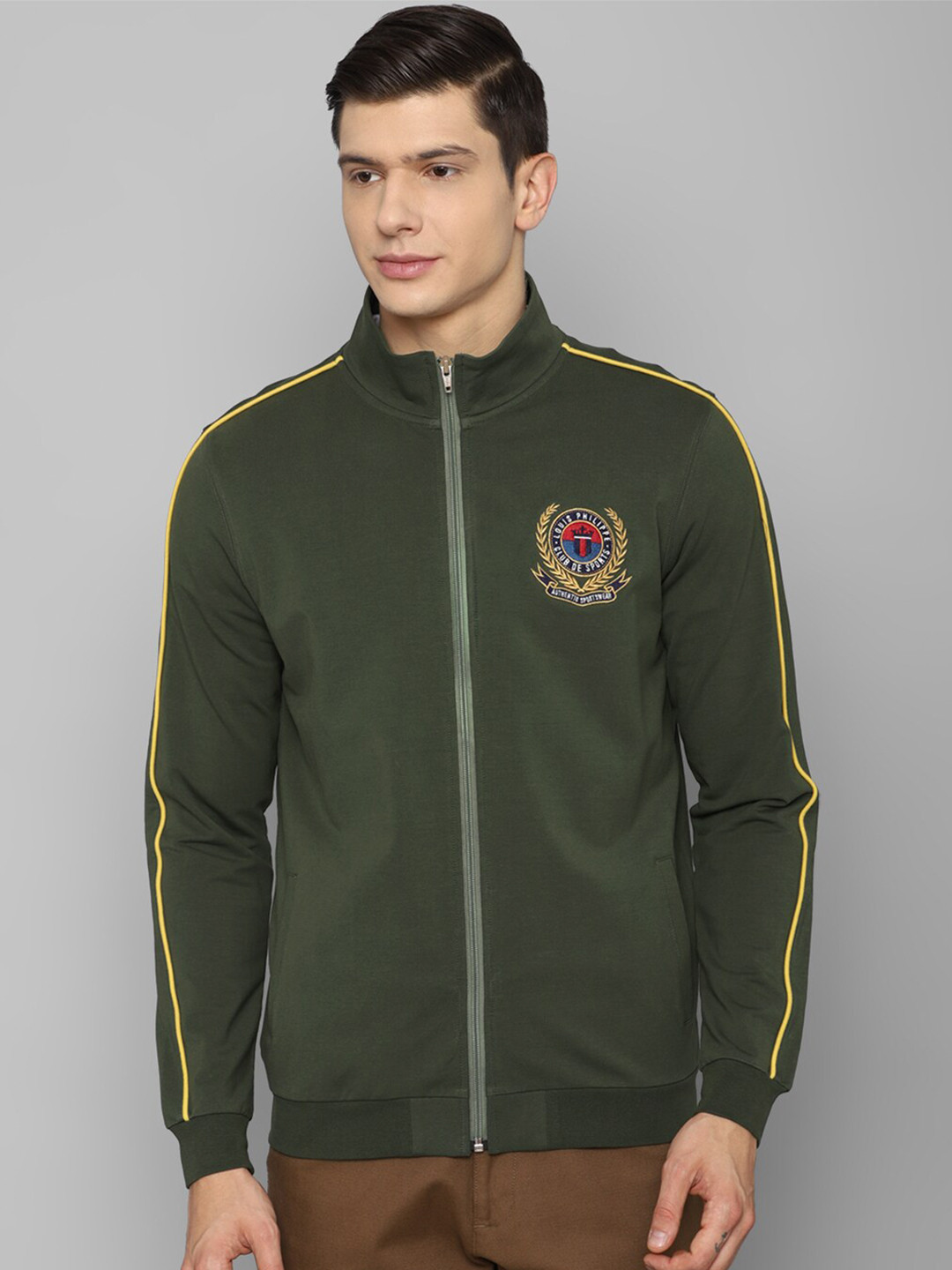 Louis Philippe Sport Men Olive Green Sweatshirt