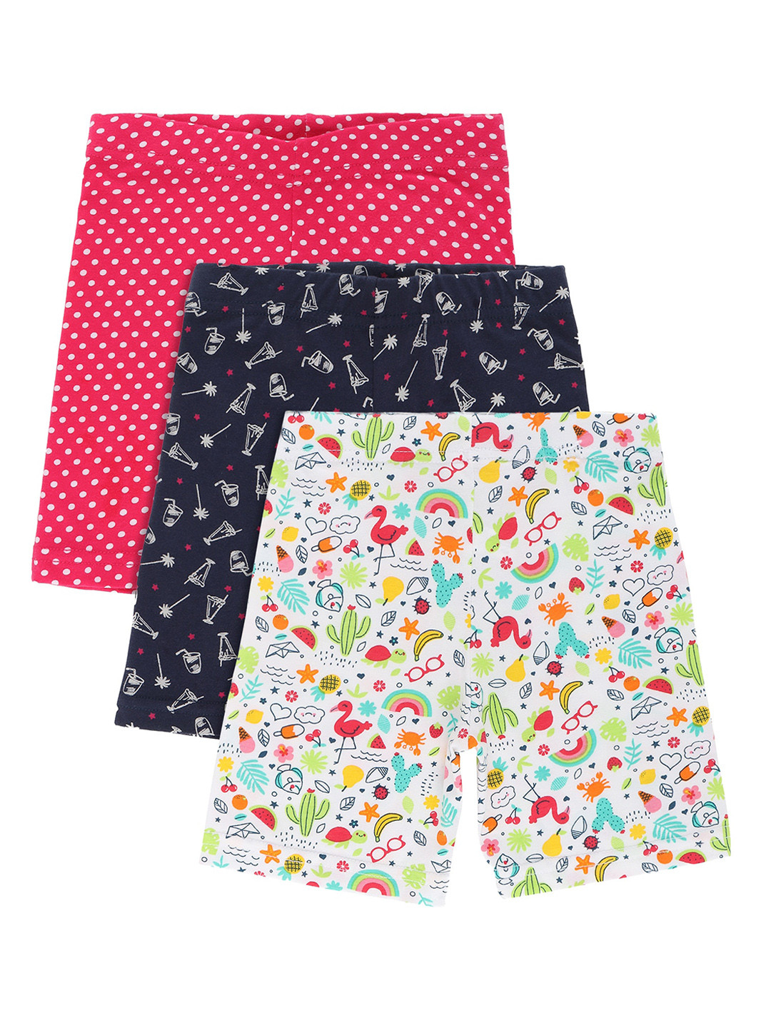 Bodycare Kids Pack Of 3 Girls Pink Printed Shorts