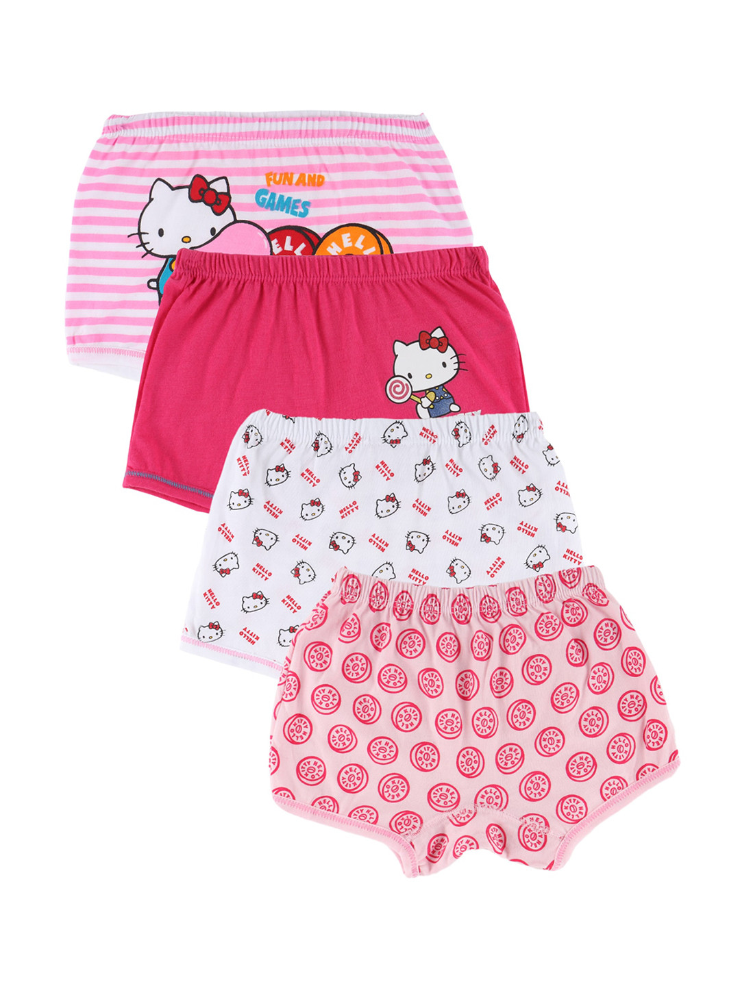 Bodycare Kids Girls Pack Of 4 Assorted Hello Kitty Conversational Printed Shorts