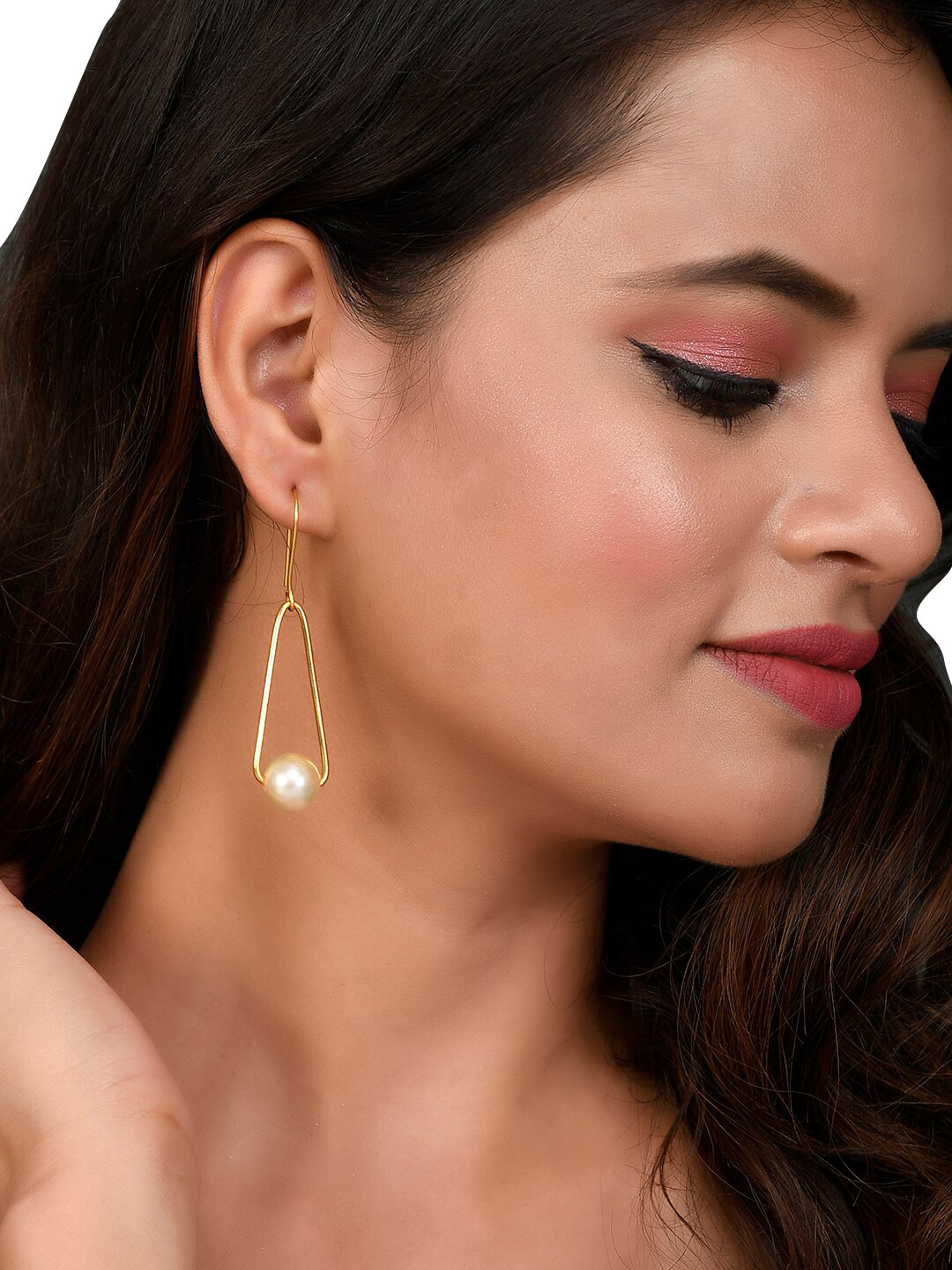 Silvermerc Designs Gold-Plated Pearl Studded Drop Earrings