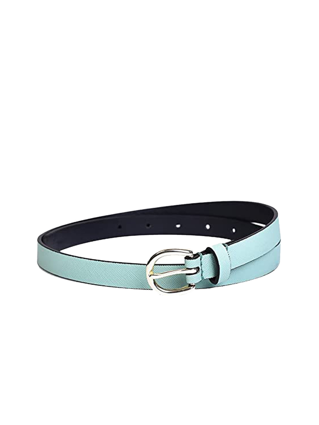 Belwaba Women Mint Blue Textured PU Formal Belt