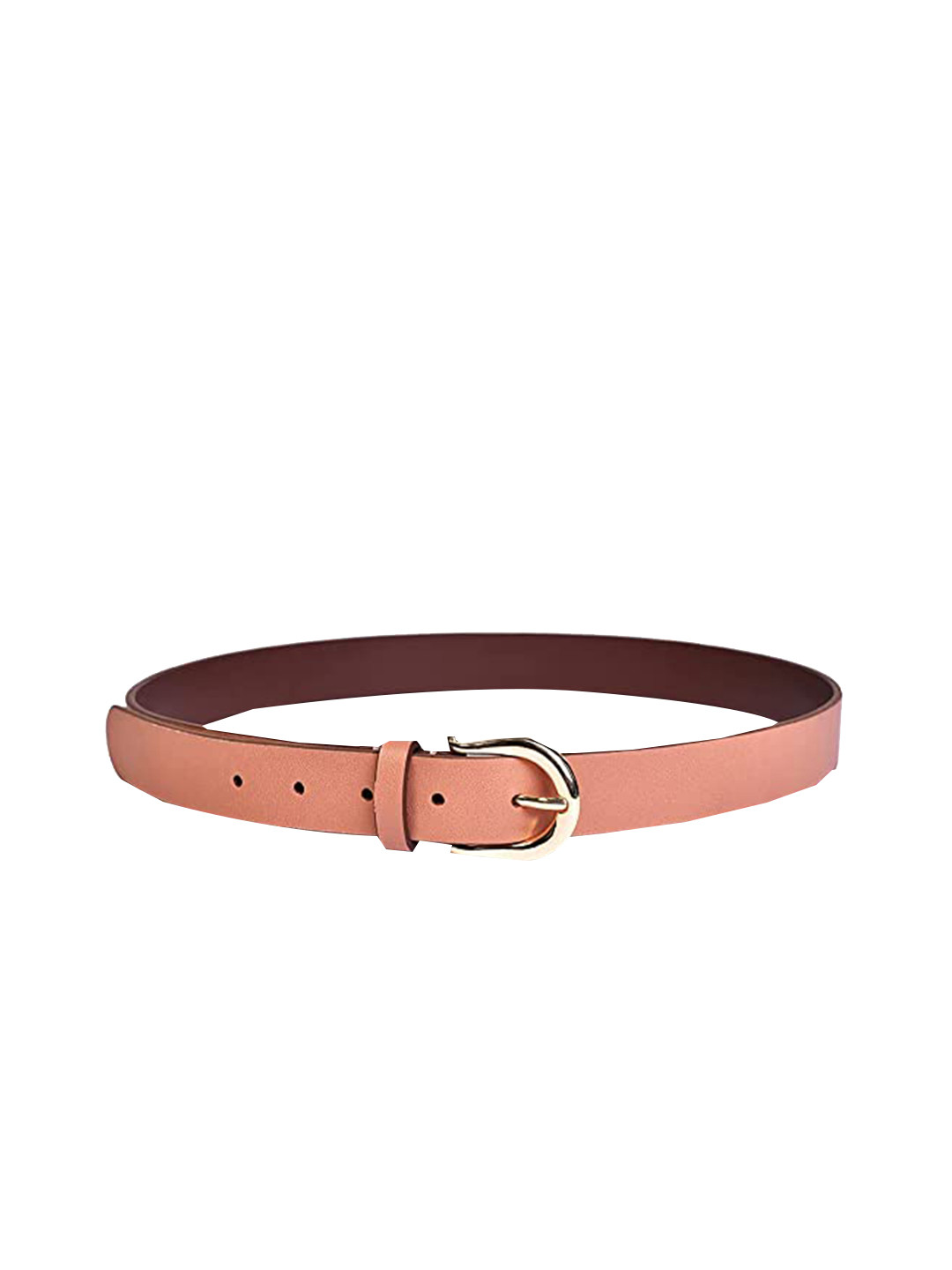Belwaba Women Blush Pink Textured PU Formal Belt