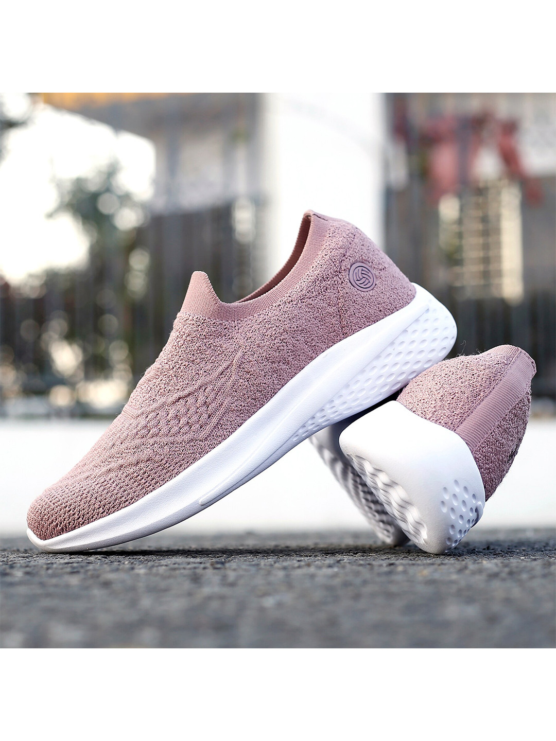 bacca bucci Women Pink Mesh Walking Non-Marking Shoes