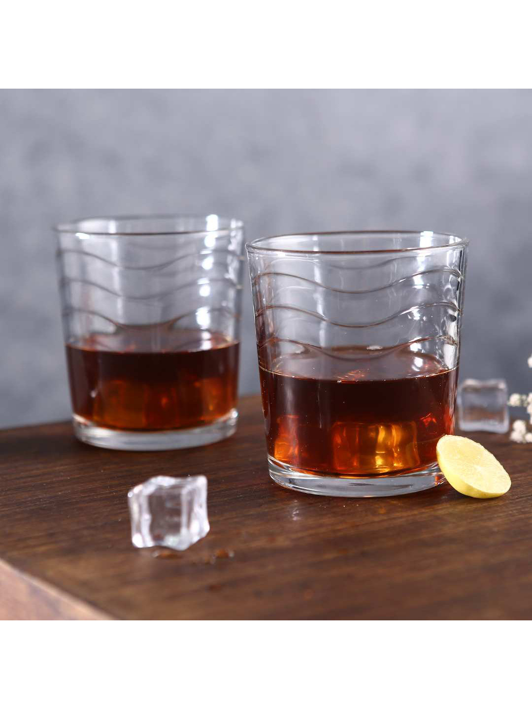 Wonderchef Modena Transparent Set Of 6 Textured Dishwasher Safe Whiskey Glass 285 ml Each