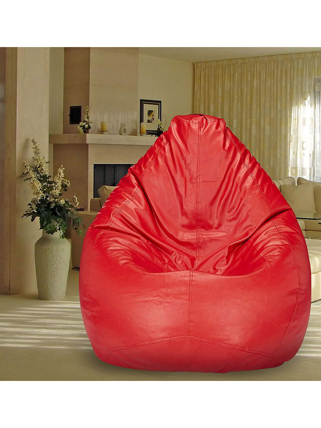 SHIRA 24 Red Solid Bean Bag Cover