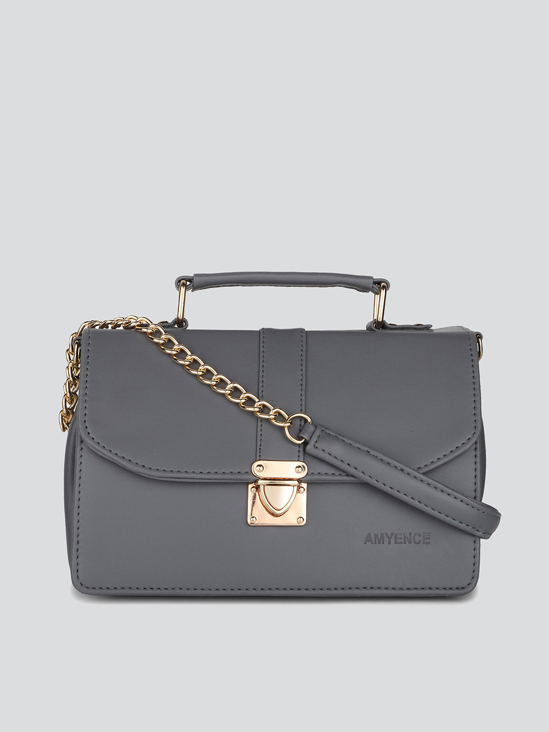 AMYENCE Grey Swagger Satchel