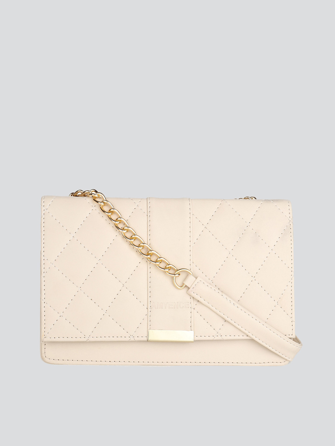 AMYENCE Black Embellished Structured Sling Bag