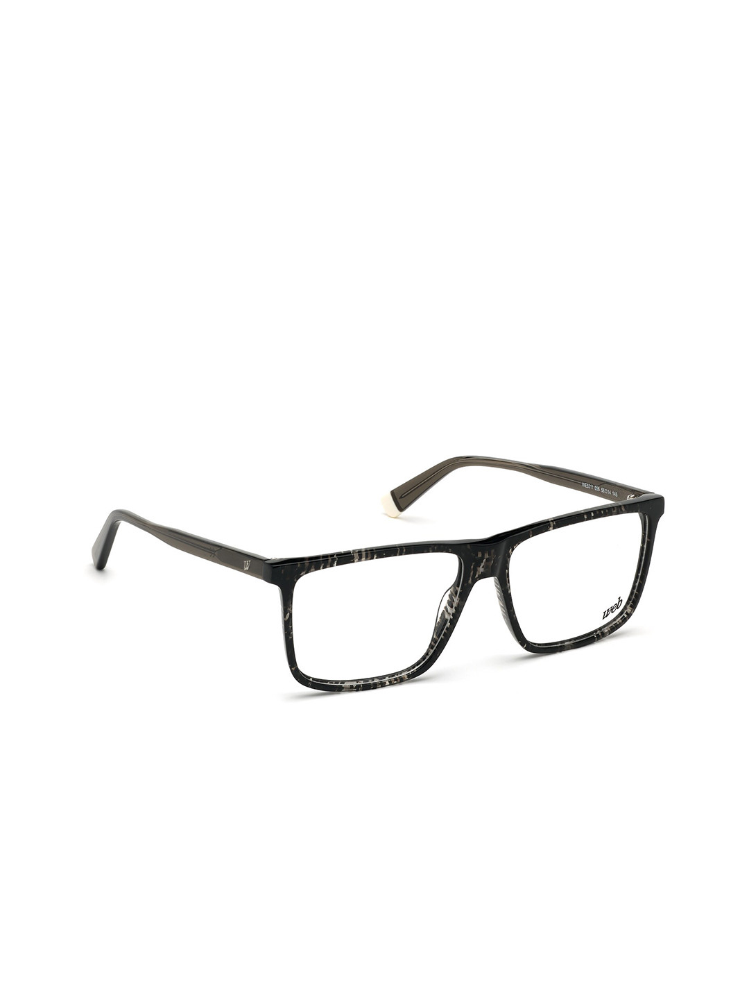 WEB EYEWEAR Men Transparent & Black Full Rim Rectangle Frames WE5311 56 056