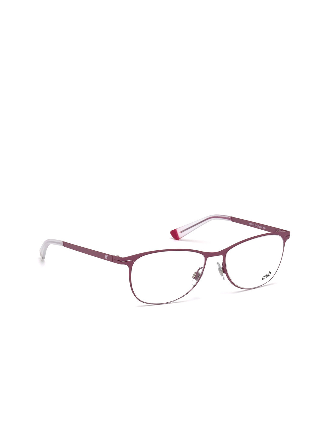 WEB EYEWEAR Women Transparent & Maroon Full Rim Oval Frames