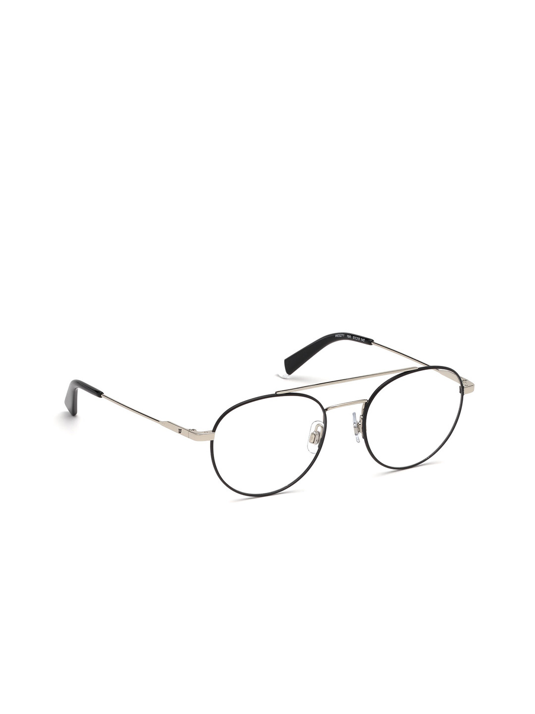 WEB EYEWEAR Men Transparent & Black Full Rim Aviator Frames WE5271 51 16A