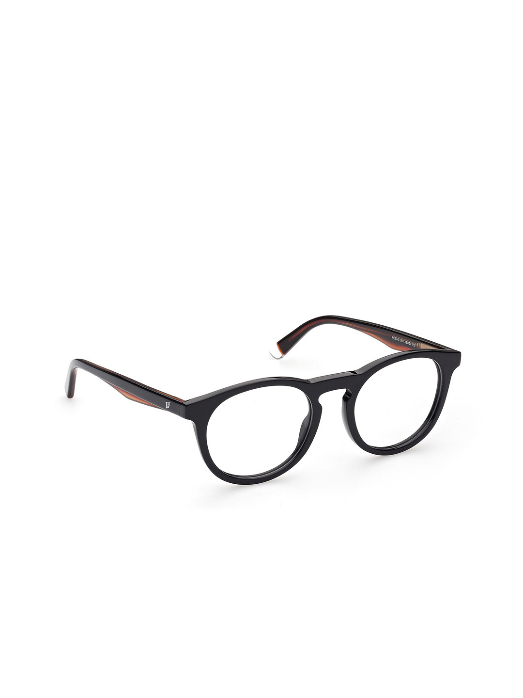 WEB EYEWEAR Men Transparent & Black Full Rim Round Frames WE5375 52 001