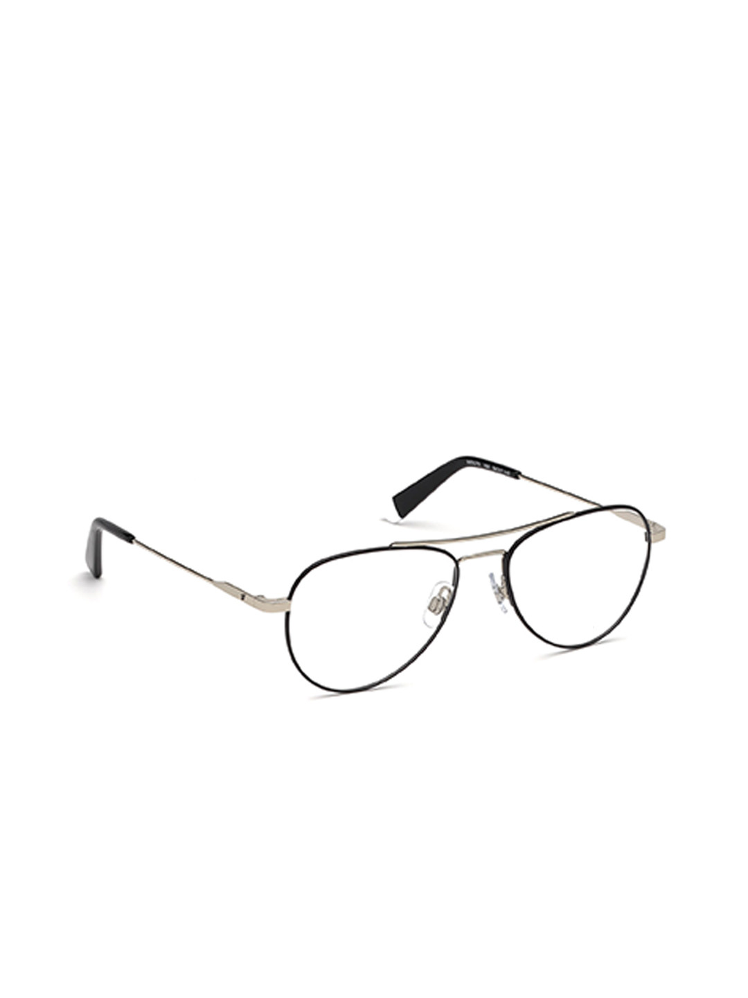 WEB EYEWEAR Unisex Black & Silver-Toned Full Rim Aviator Frames WE5273 54 16A