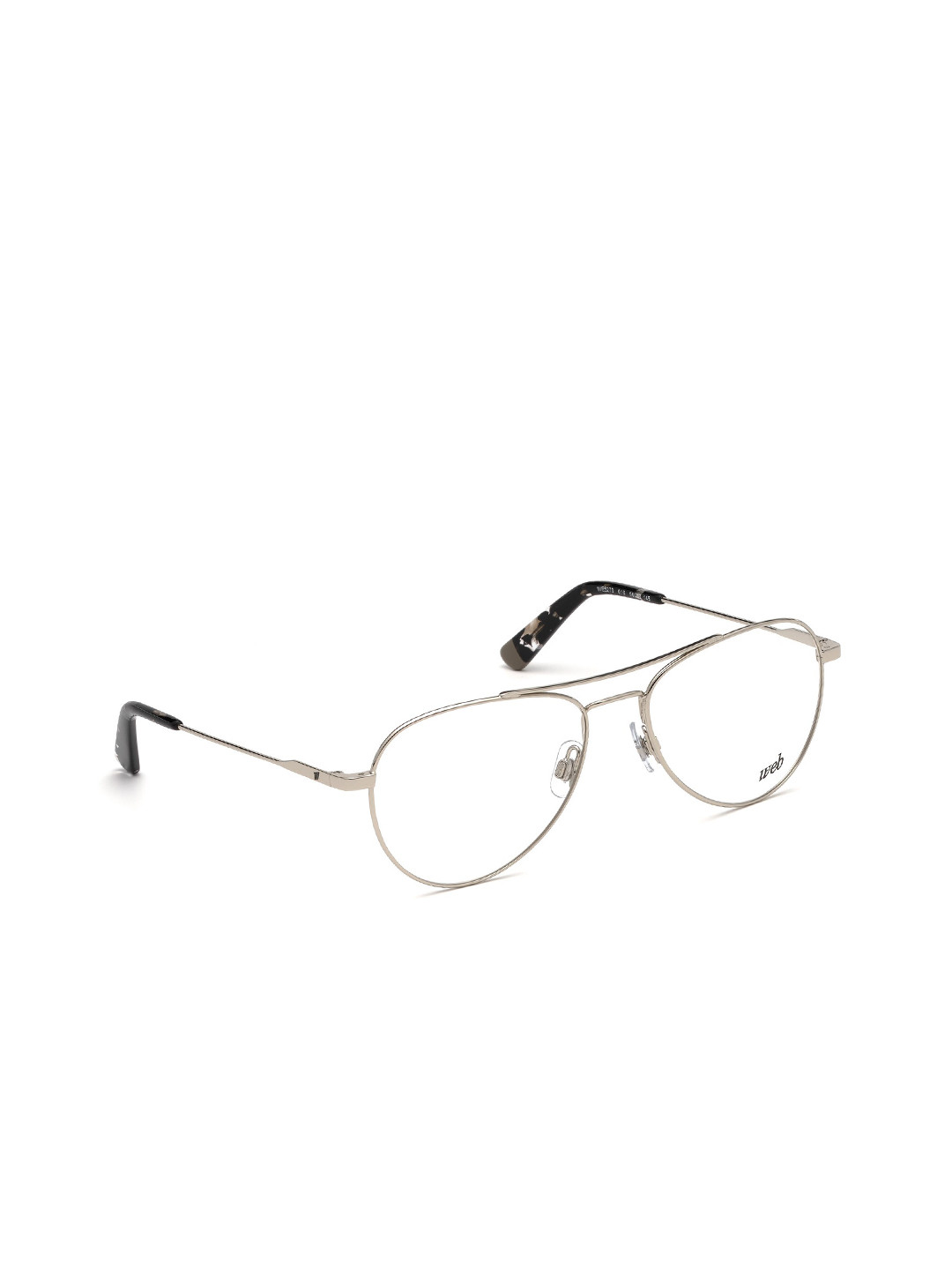 WEB EYEWEAR Unisex Silver-Toned & Black Full Rim Aviator Frames