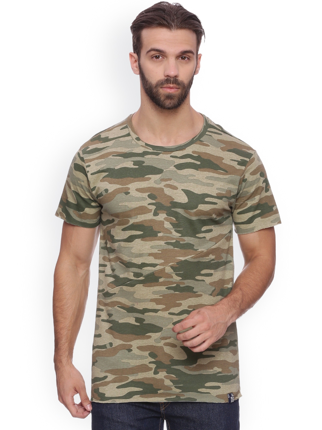 Camouflage longline outlet t shirt