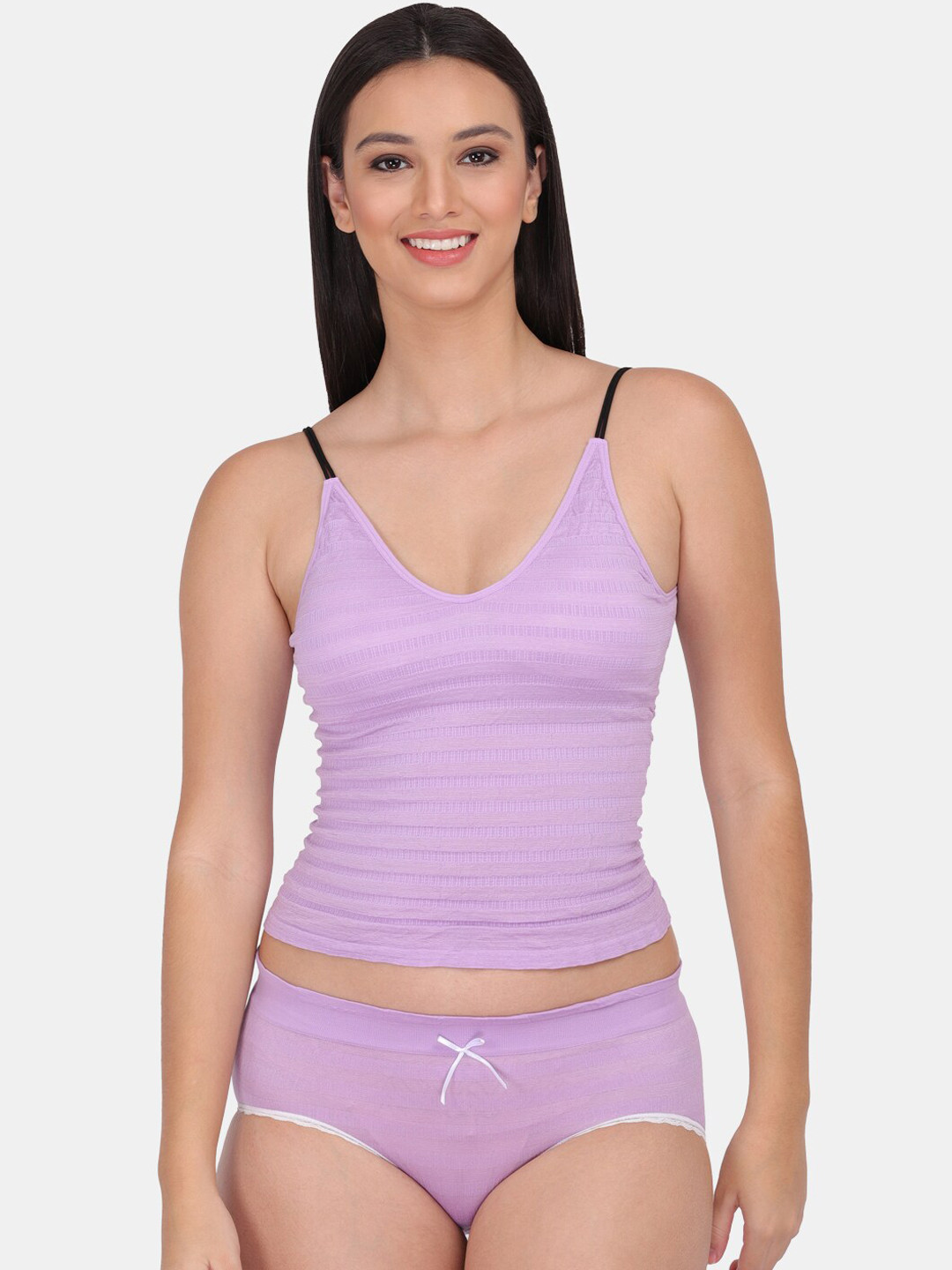 Amour Secret Women Purple Solid Lingerie Set CSM8_Prl