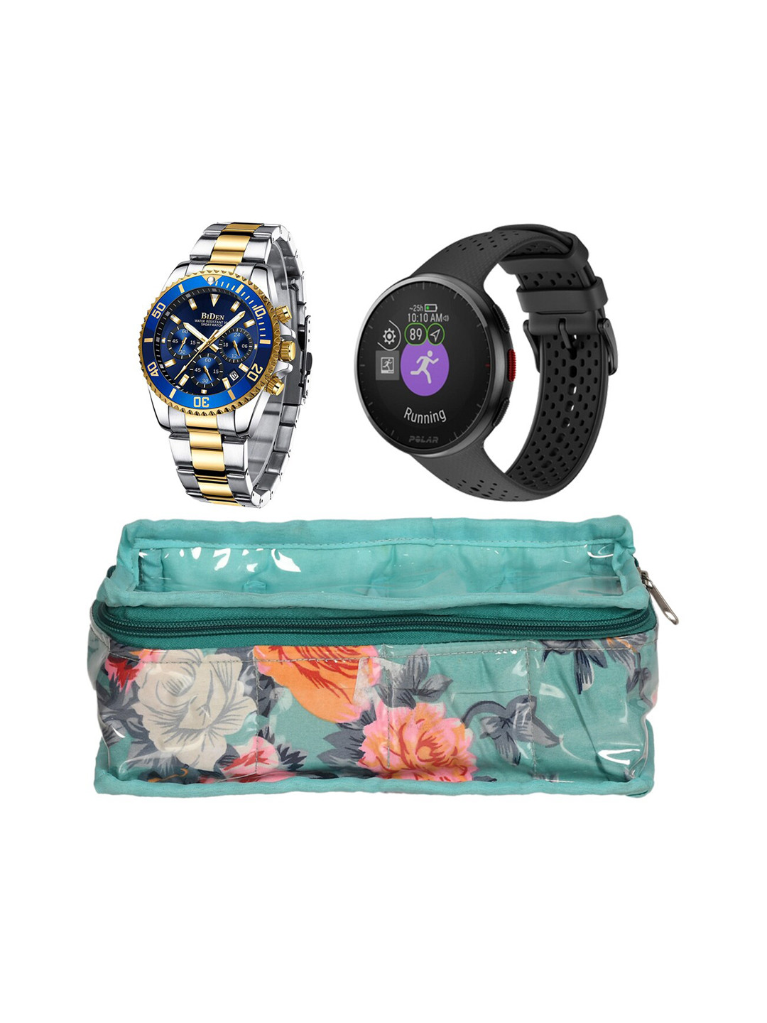 Kuber Industries Set f 2 Turoquoise Blue Printed Multipurpose Organiser