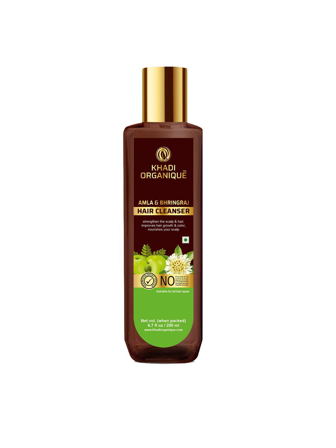 Khadi Organique Amla & Bhringraj Shampoo To Improve Hair Growth & Nourish Scalp - 200ml