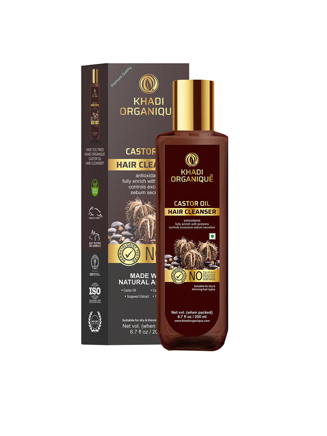 Khadi Organique Caster Oil Hair Cleanser 200ml
