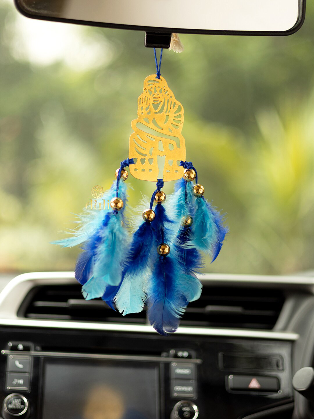 DULI Blue Sai Baba Dream catcher Car Hanging Windchime