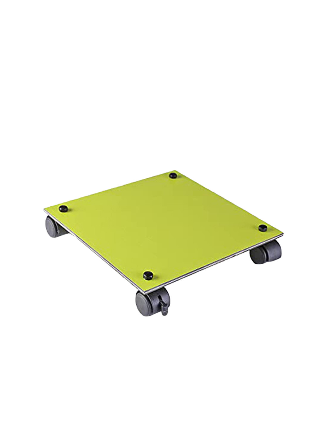 Sharpex Green Solid Square Dolly Wheel Metal Plant Stand