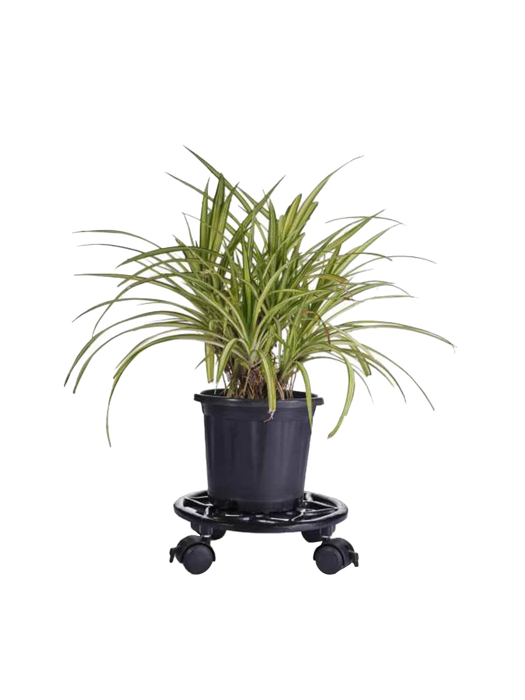 Sharpex Set of 2 Black Self Design Metal Plant Stands