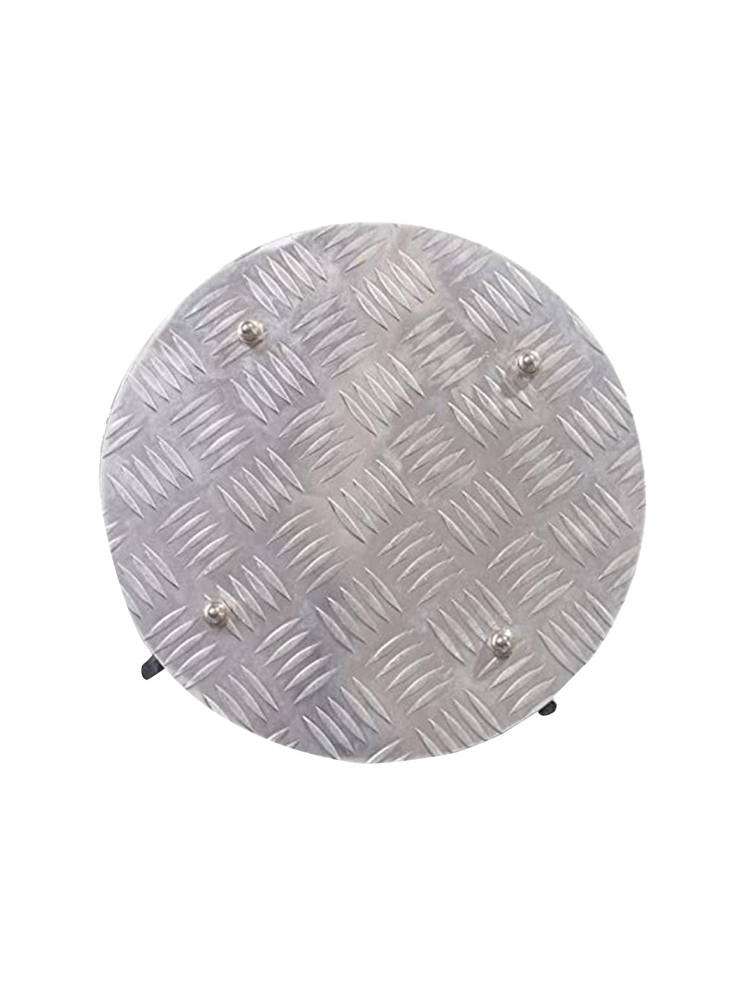 Sharpex Silver-Toned Self Design Metal Round Plant Stand