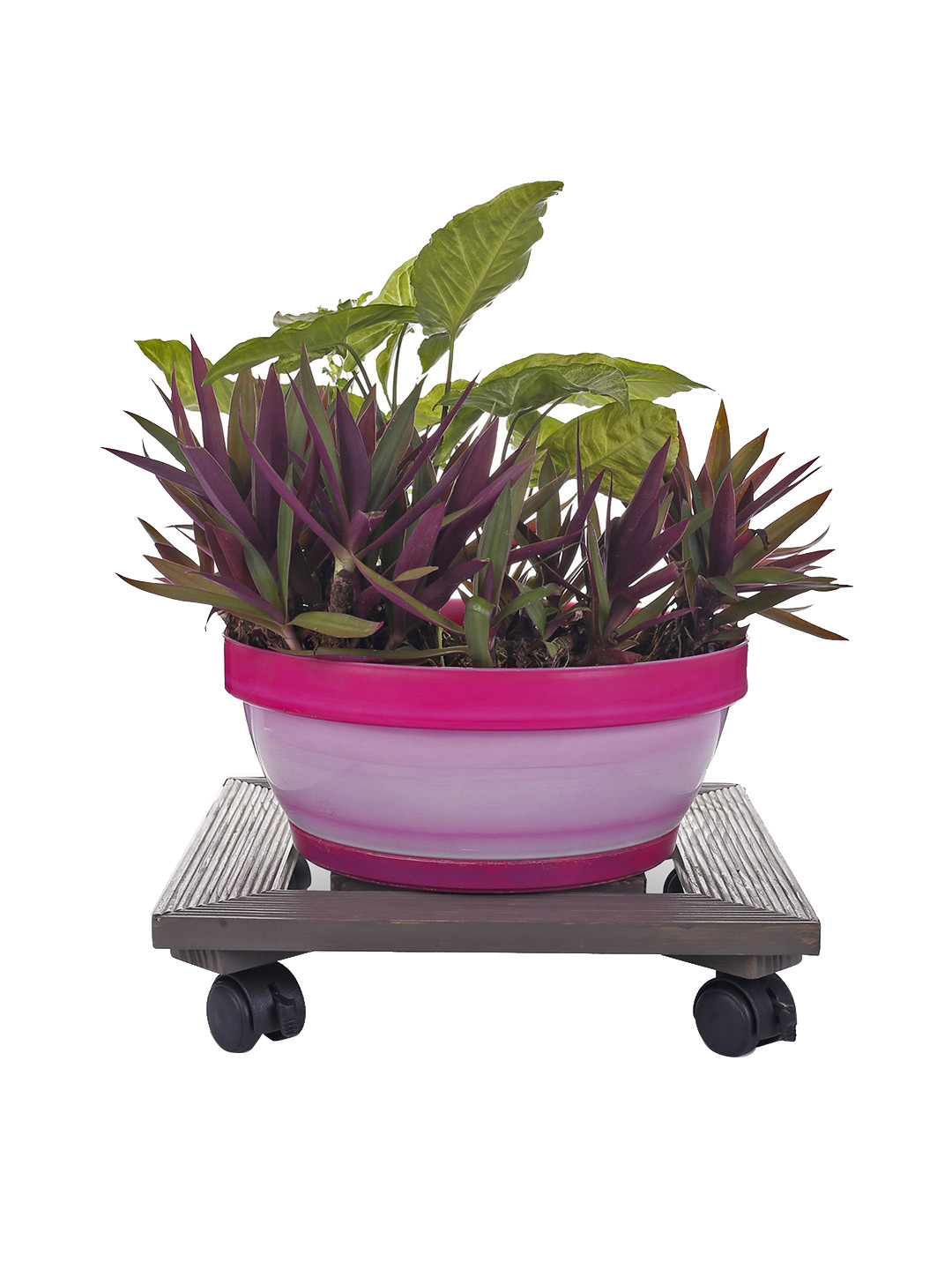 Sharpex Set Of 4 Grey Wooden Stand Square Garden Accessories