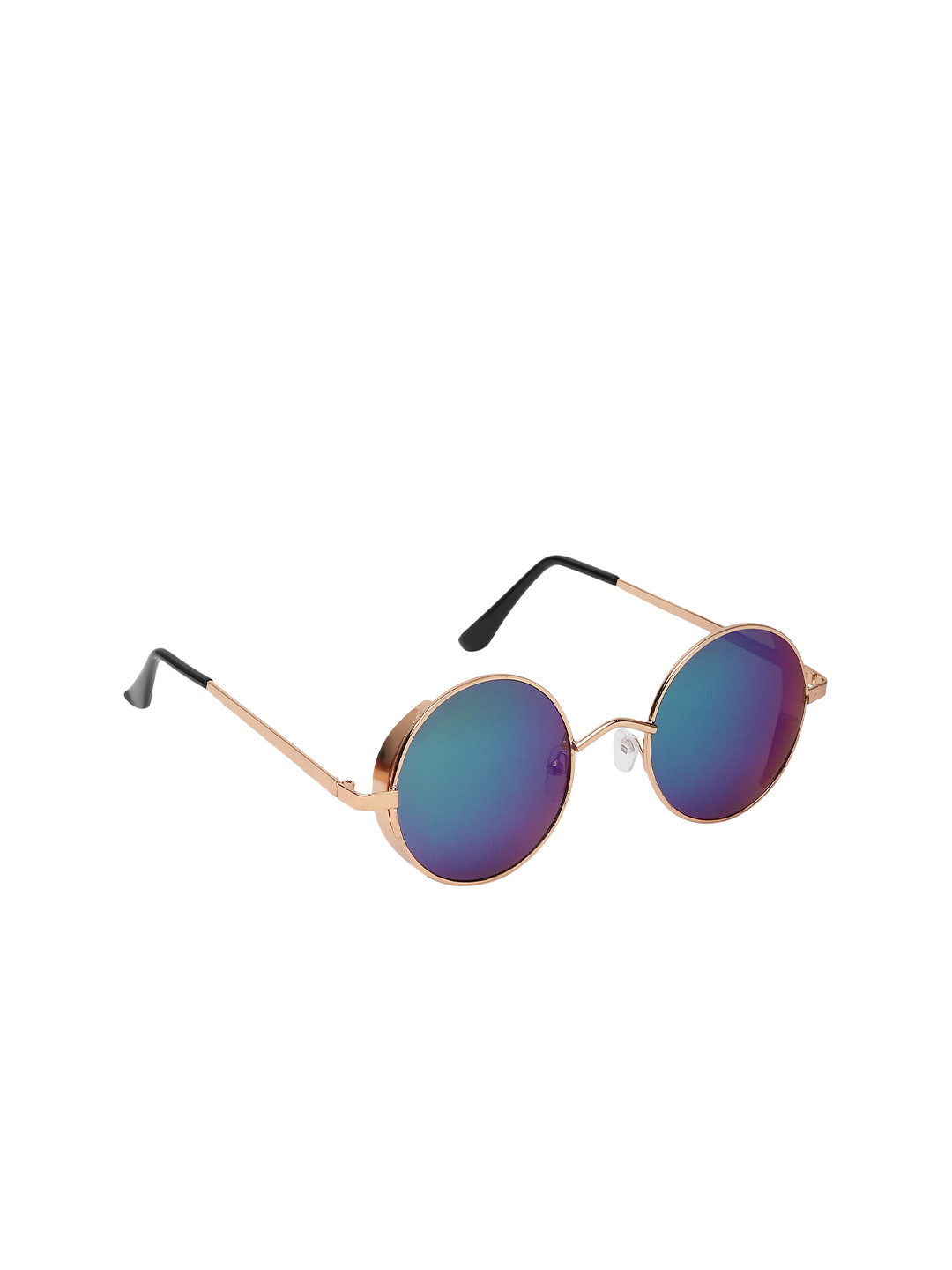GARTH Unisex Blue Lens & Gold-Toned Round Sunglasses UV Protected Lens RND-CUP_BLUMER_GRT