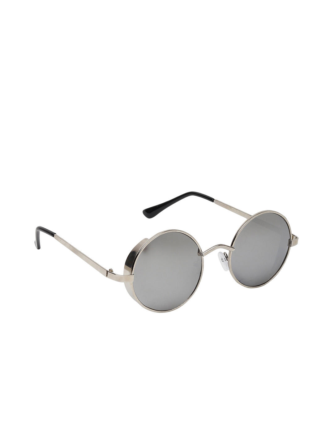 GARTH Unisex Grey Lens & Gunmetal-Toned Round Sunglasses Lens RND-CUP_NSIL_GRT