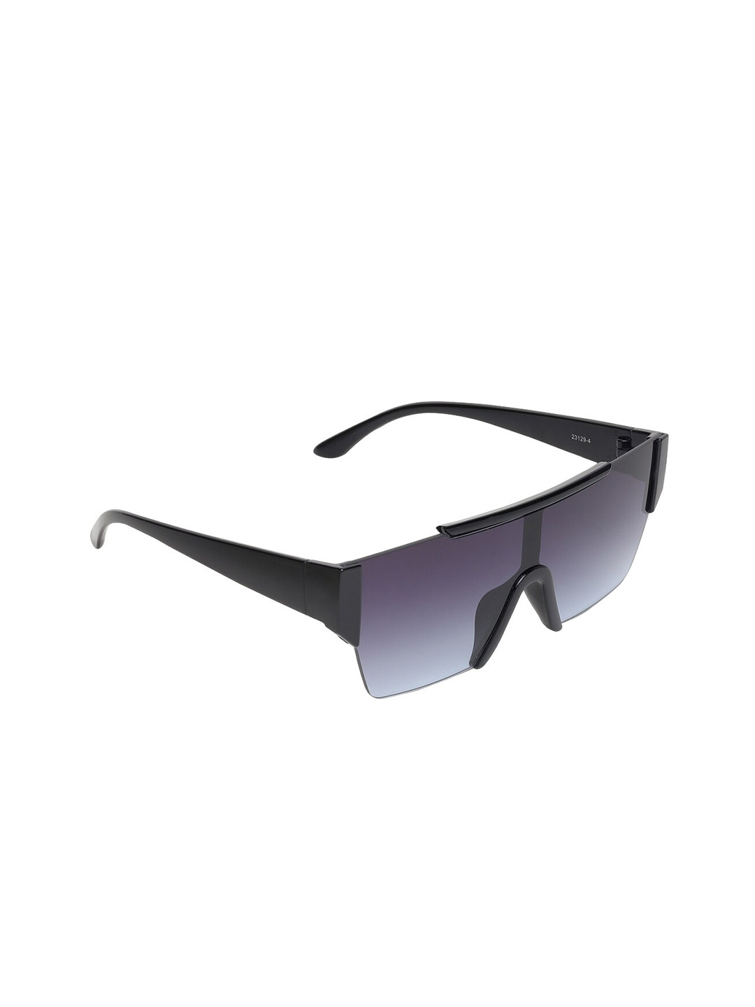 GARTH Unisex Grey Lens & Black Oversized Sunglasses with UV Protected Lens