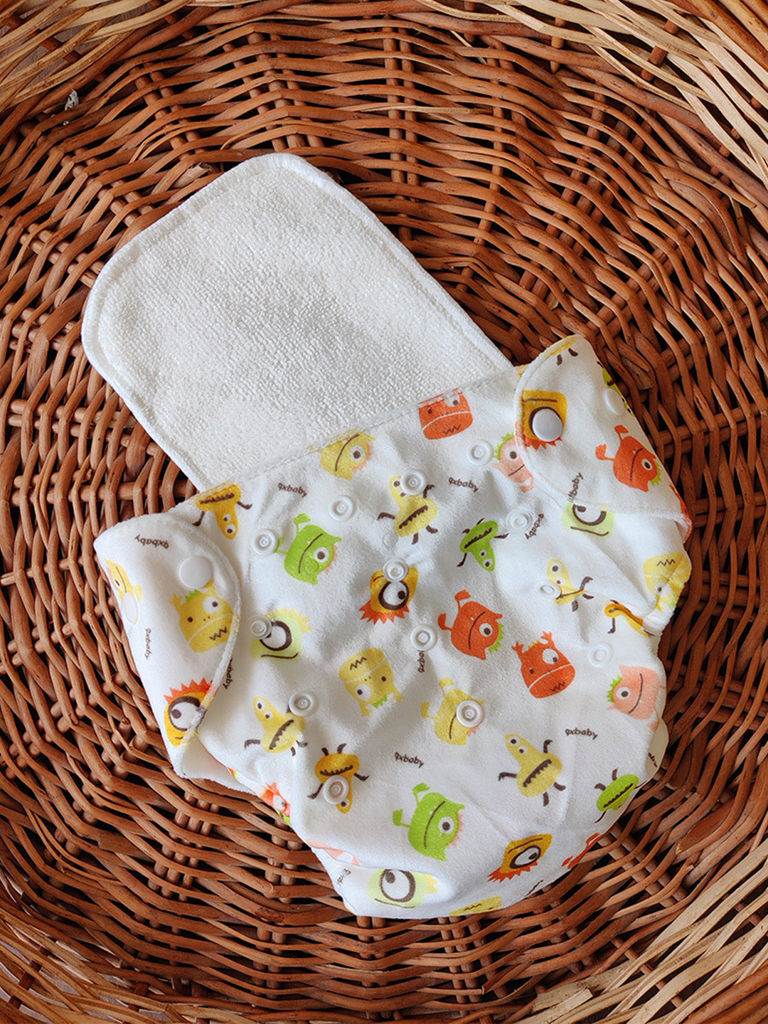 Moms Home Infants Baby Reusable Cotton Pocket Diapers With 1 Inserts