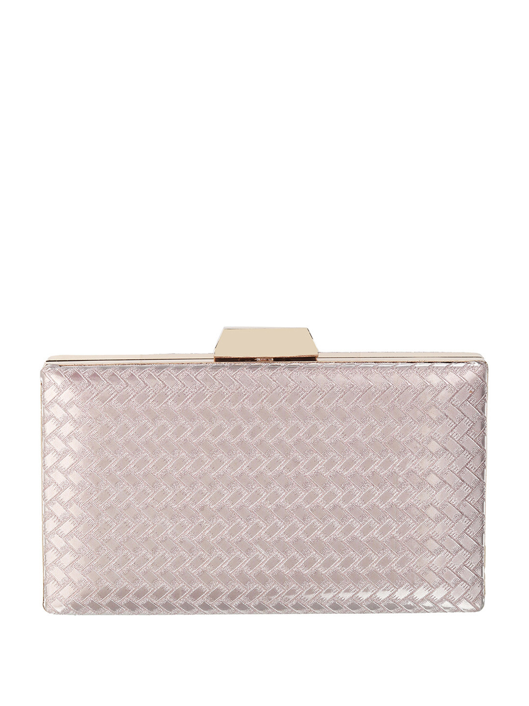 Metro Rose Gold Textured Box Clutch