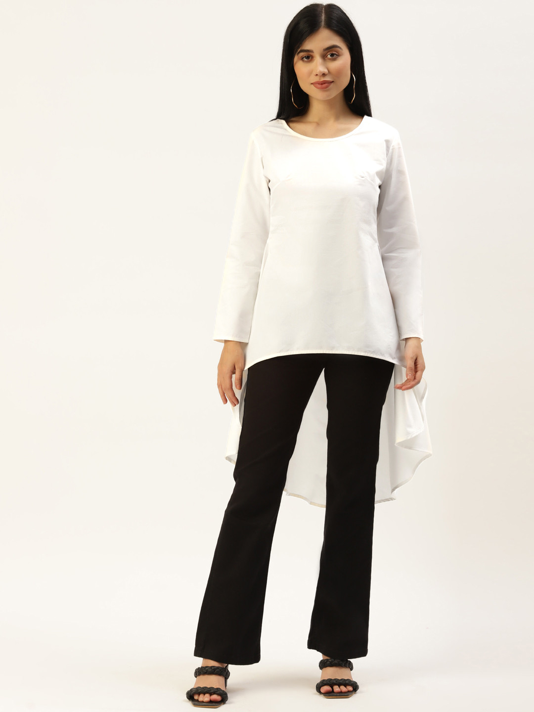 BRINNS Off White High-Low Longline Top