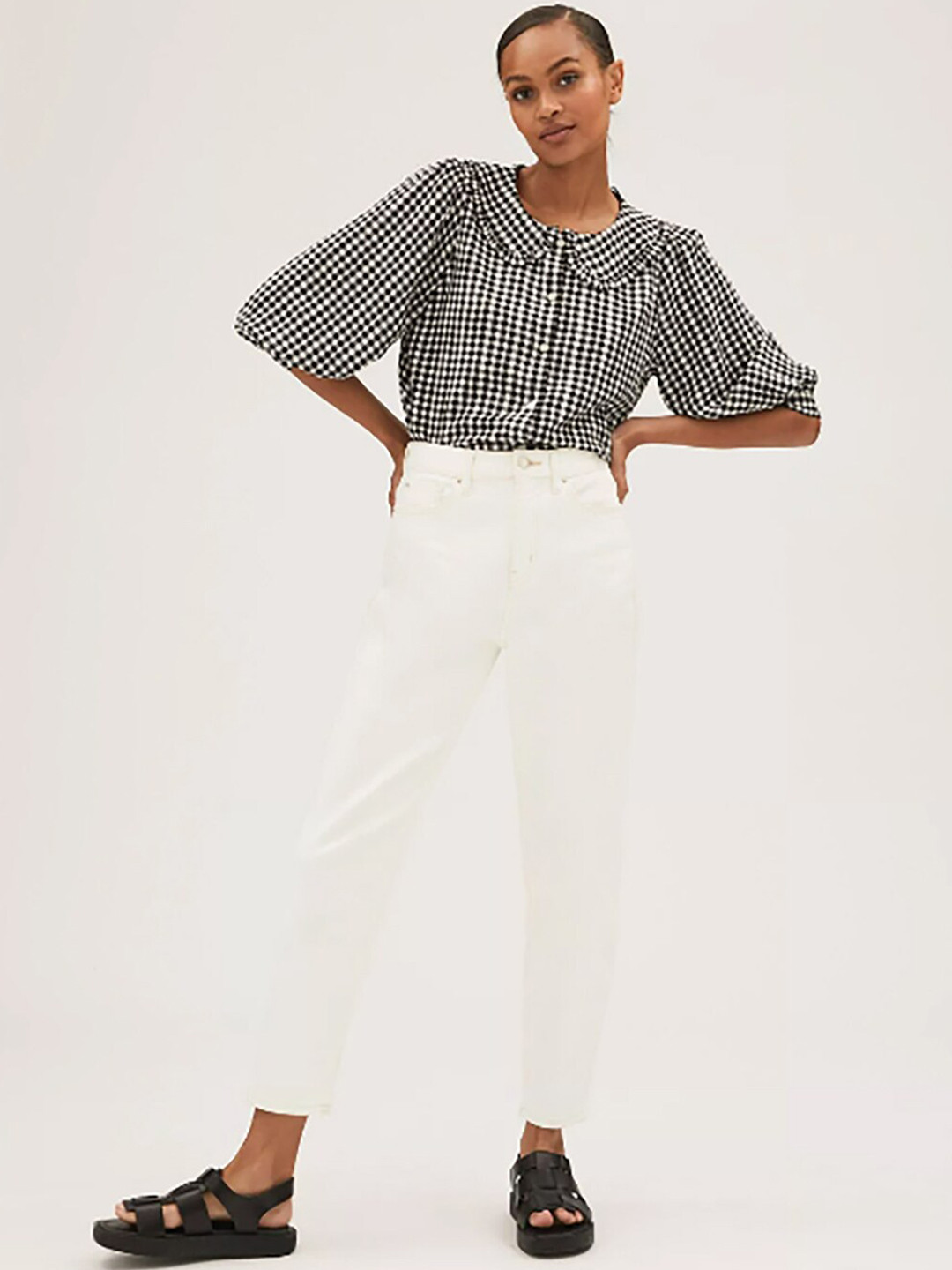 Marks & Spencer Women White High-Rise Jeans