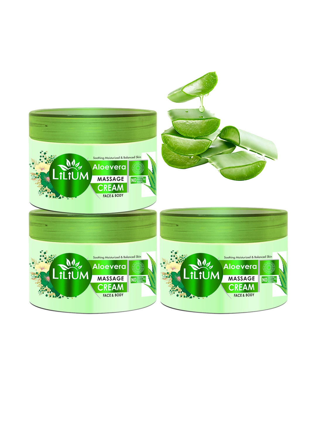 Lilium Set Of 3 Aloe Vera Massage Cream 250gm