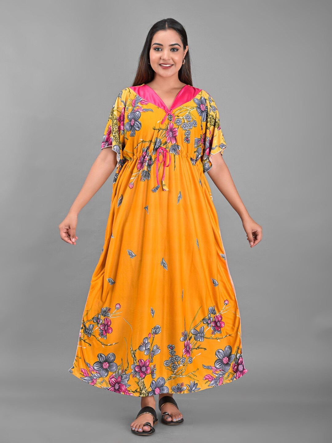 Apratim Yellow Maxi Nightdress