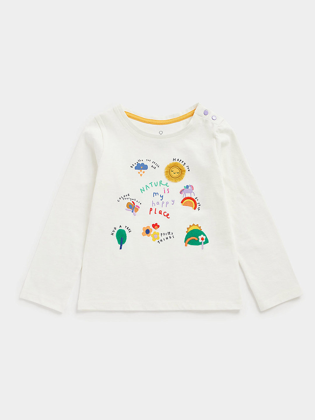 mothercare Infant Girl Print with Applique Pure Cotton Top