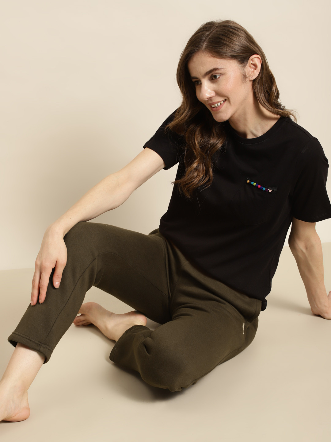 Sweet Dreams Women Olive Solid Lounge Pants