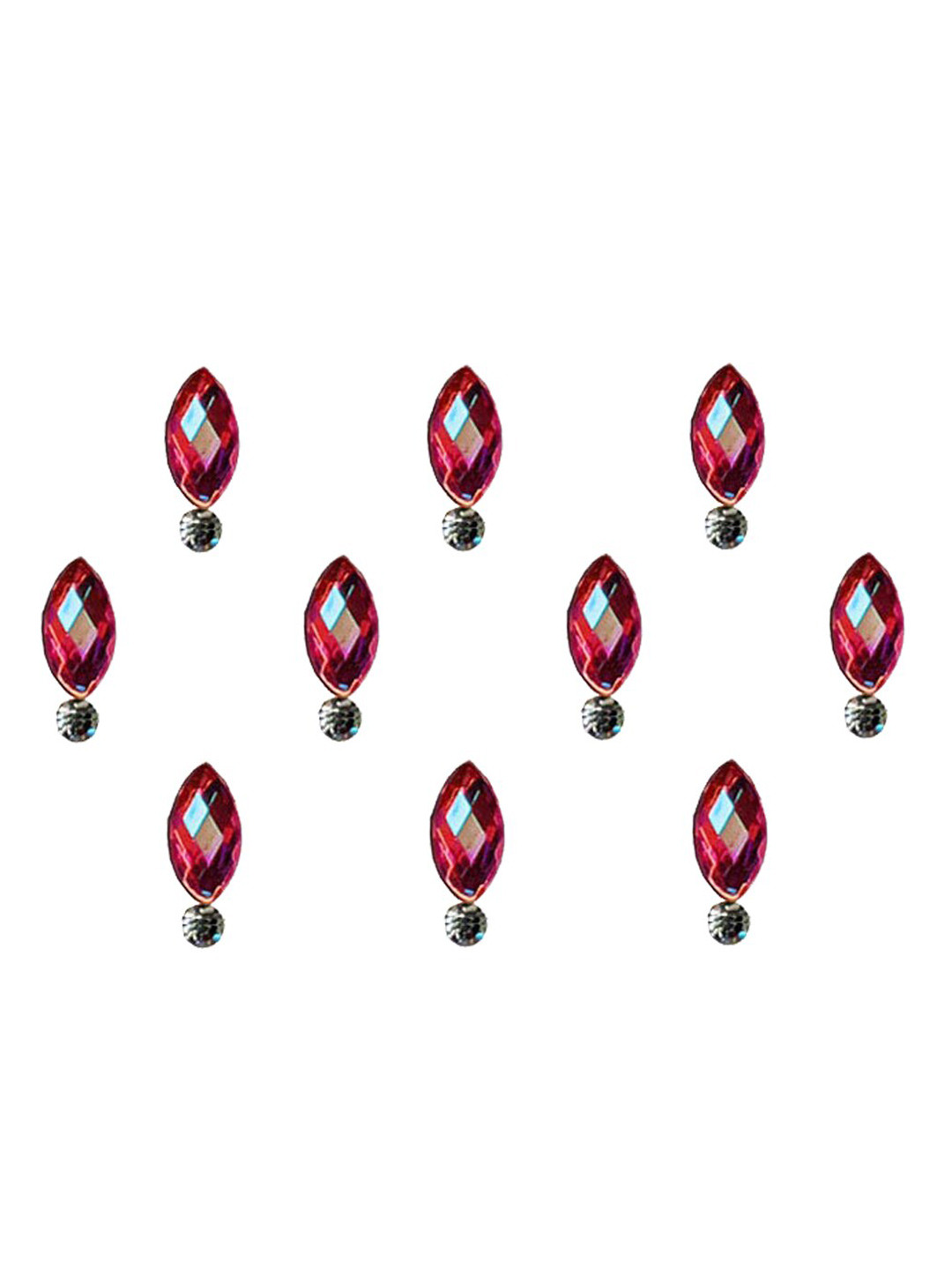 Comet Busters Red Stone Studded Bindis - 10 Pcs