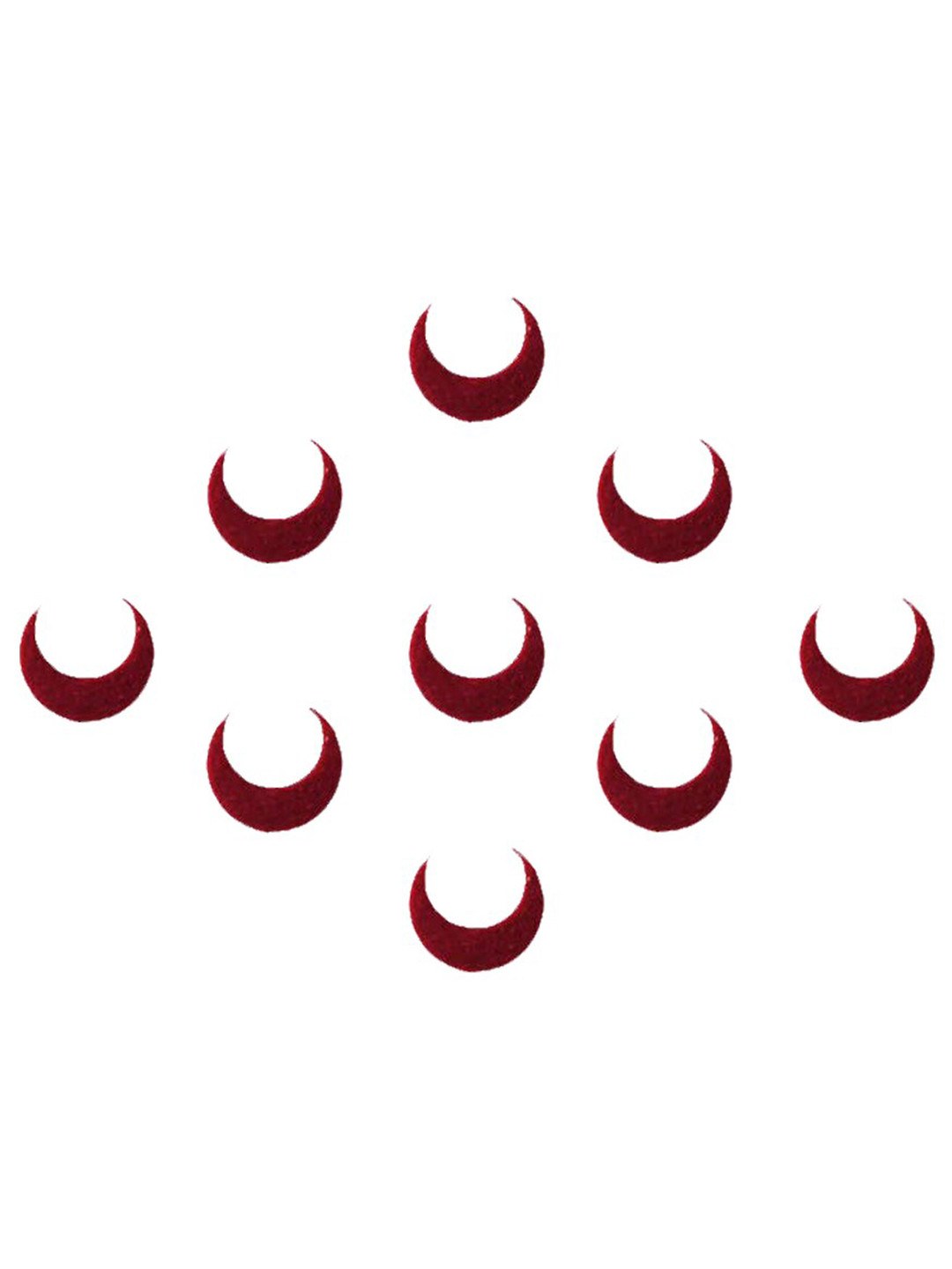 Comet Busters 9 Pcs Maroon Reusable Moon Shaped Bindi