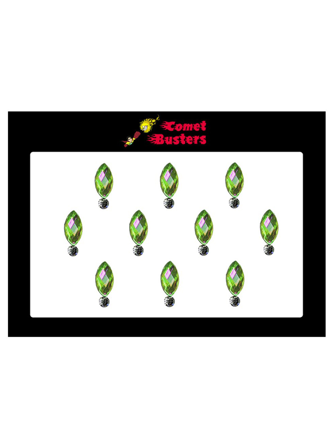 Comet Busters 10 Pcs Green Reusable Stone-Studded Bindi