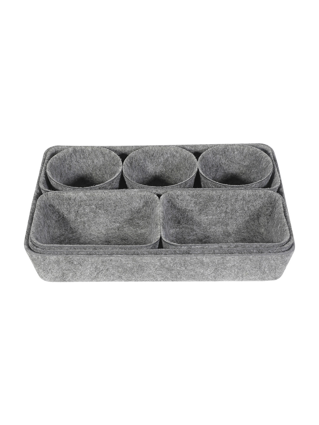 MARKET99 Grey Rectangular Felt Desk Organizer